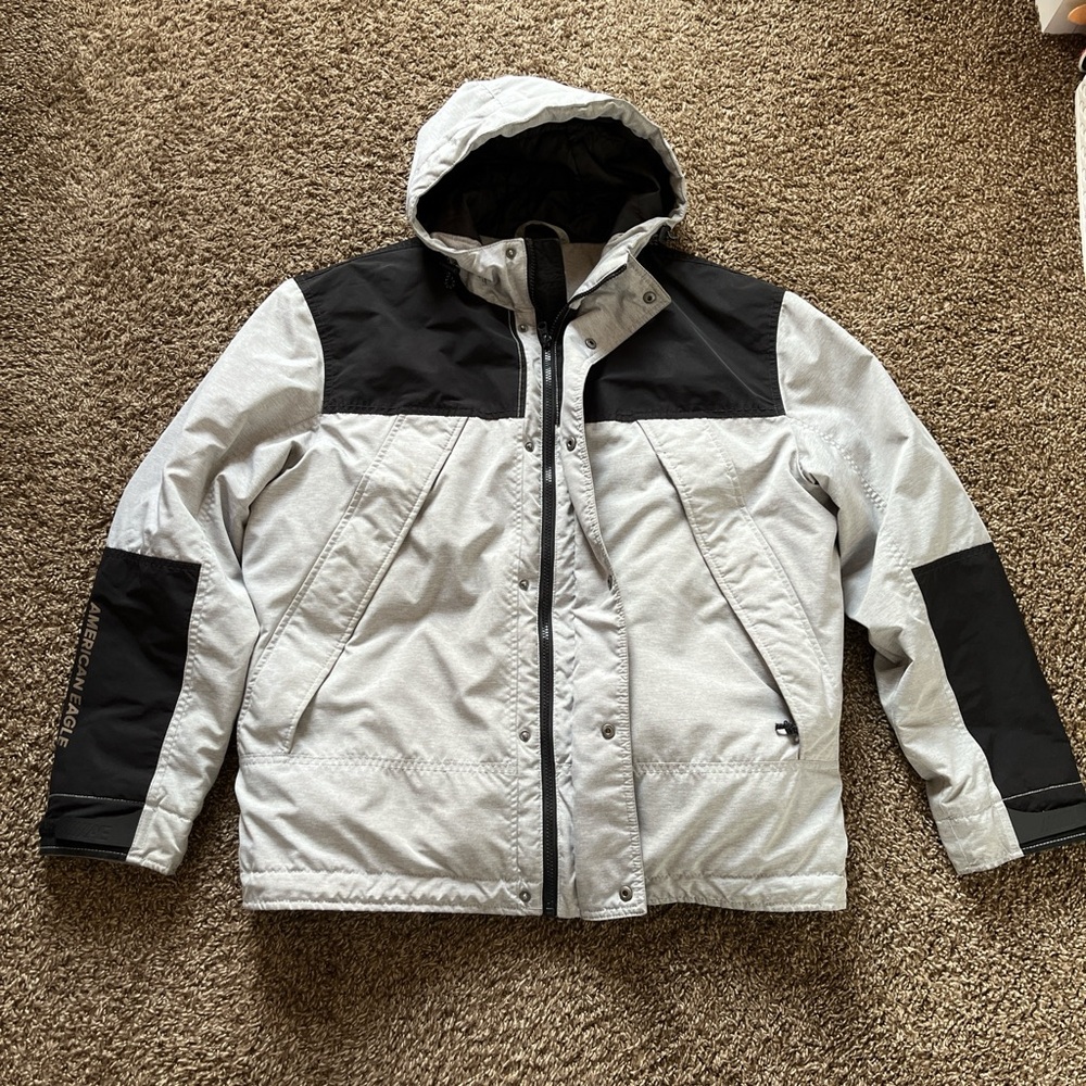 American Eagle Outfitters Black and Gray Ski Jacket